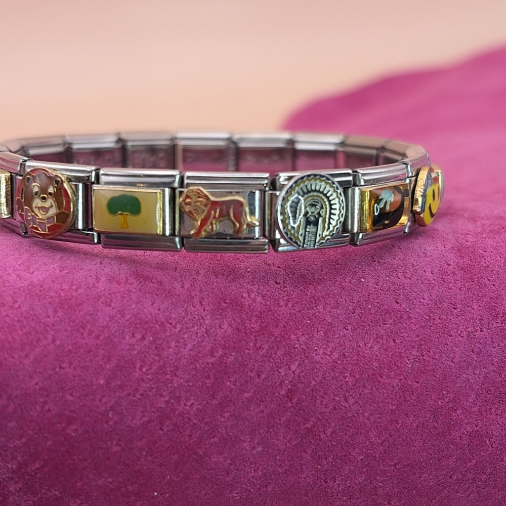 READY TO WEAR Italian Charm Bracelet with 18 Mixed Vintage Charms – Unique Gift - Picture 5 of 6